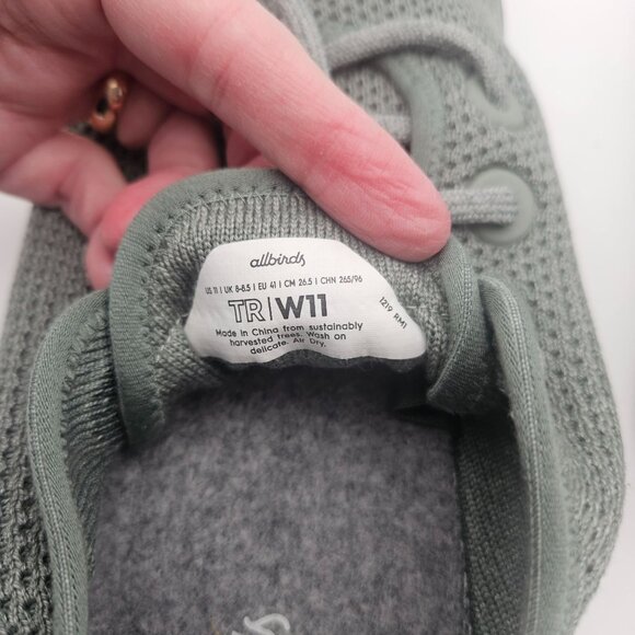 AllBirds TR Tree Runners Olive Sage Green Sneakers  Womens 11 NEW - Picture 7 of 7